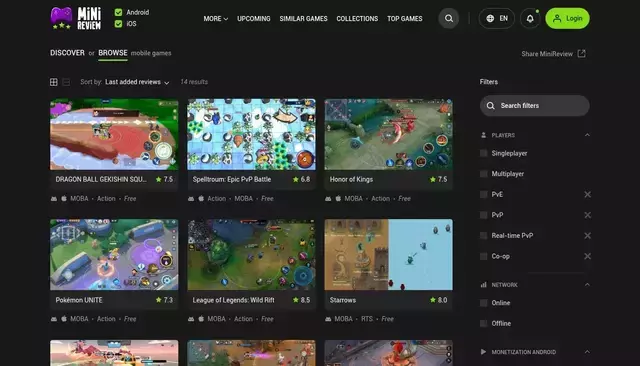 minireview.io homepage screenshot