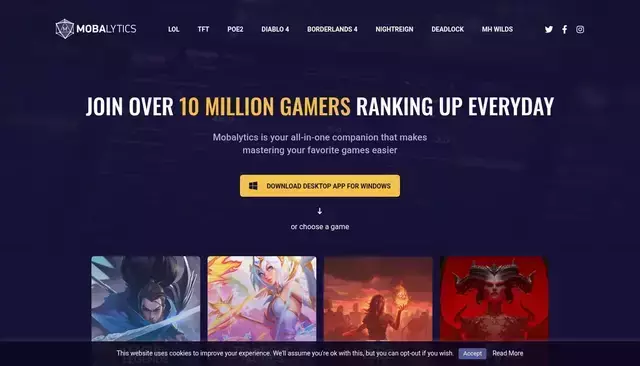 mobalytics.gg homepage screenshot