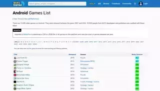 Mobygames List of all Android games - MobyGames