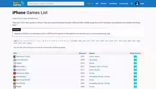 Mobygames List of all iPhone games - MobyGames