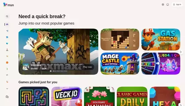 msn.com homepage screenshot
