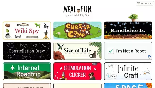 neal.fun homepage screenshot