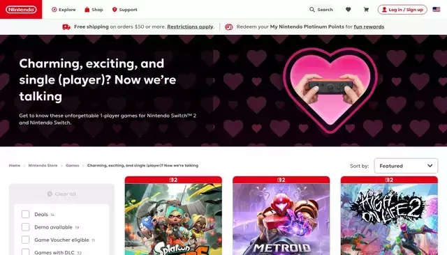 nintendo.com homepage screenshot