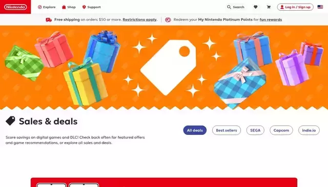nintendo.com homepage screenshot