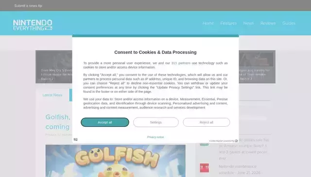 nintendoeverything.com homepage screenshot