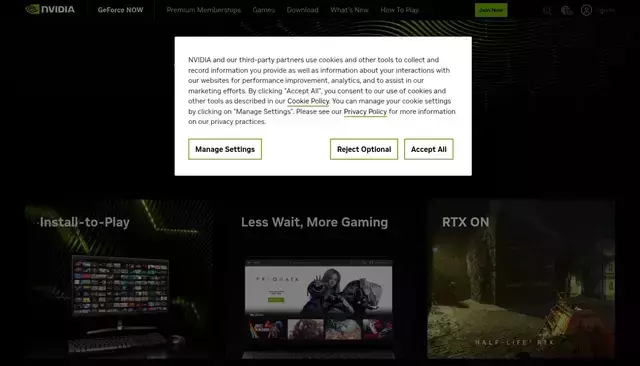 nvidia.com homepage screenshot
