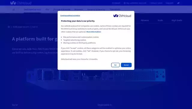 ovhcloud.com homepage screenshot