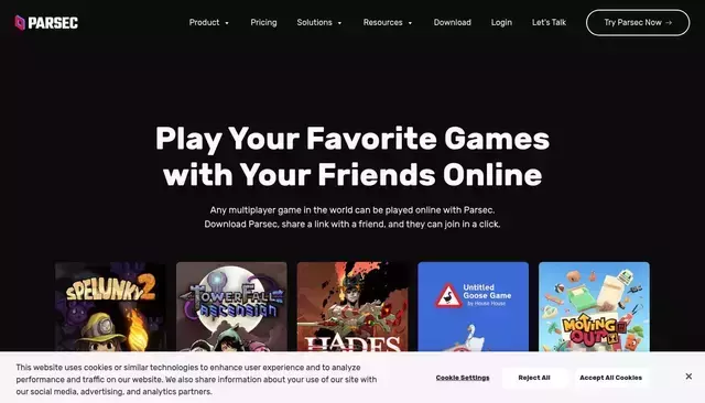 parsec.app homepage screenshot