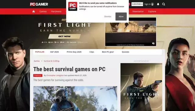 pcgamer.com homepage screenshot