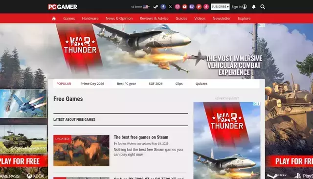 pcgamer.com homepage screenshot