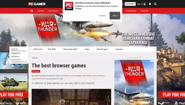 pcgamer.com homepage screenshot