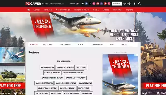 pcgamer.com homepage screenshot