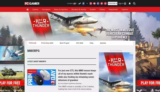 pcgamer.com homepage screenshot