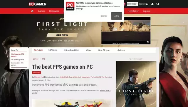 pcgamer.com homepage screenshot