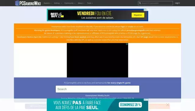 pcgamingwiki.com homepage screenshot