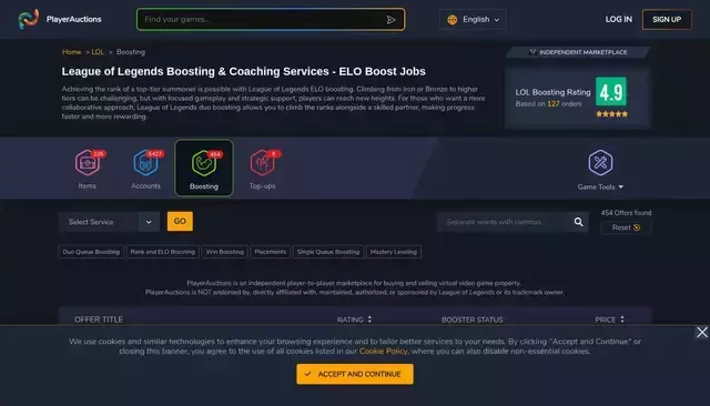 playerauctions.com homepage screenshot