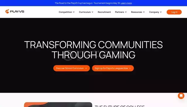 playvs.com homepage screenshot