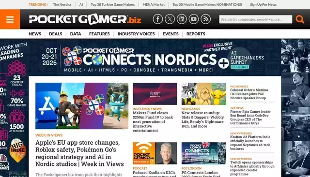 pocketgamer.biz homepage screenshot