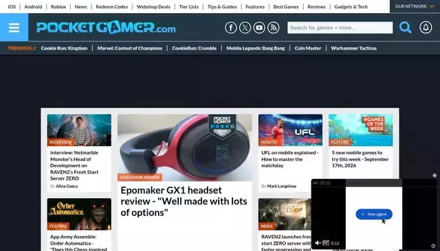 pocketgamer.com homepage screenshot