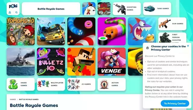 poki.com homepage screenshot