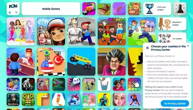 poki.com homepage screenshot