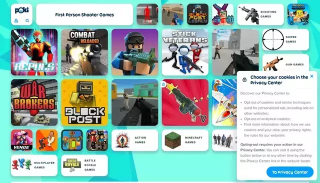 poki.com homepage screenshot