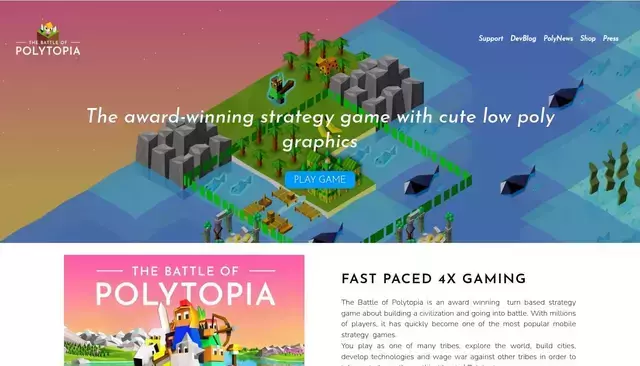polytopia.io homepage screenshot