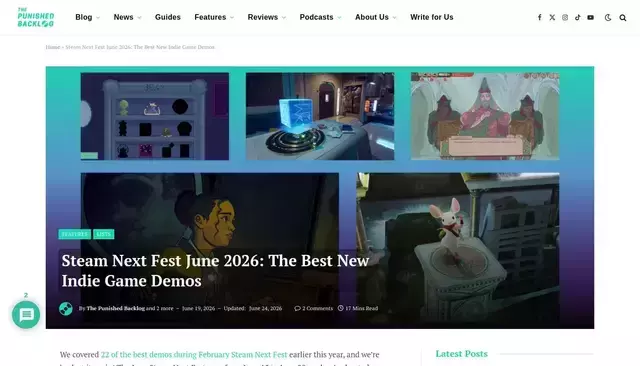 punishedbacklog.com homepage screenshot