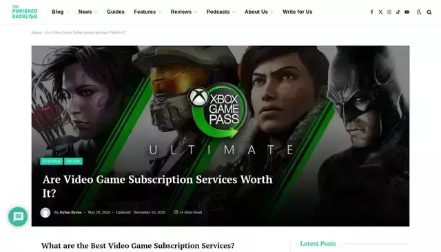 punishedbacklog.com homepage screenshot