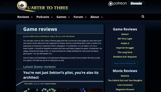 quartertothree.com homepage screenshot