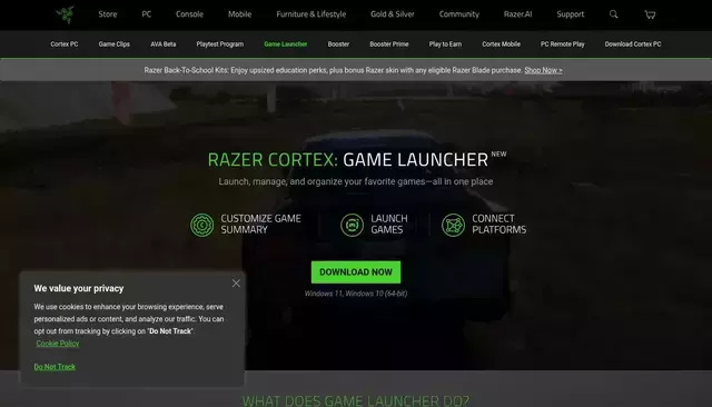 razer.com homepage screenshot