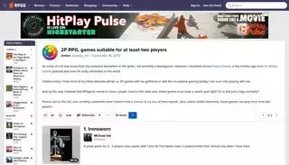 Rpg Geek 2P RPG, games suitable for at least two players | RPGGeek