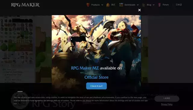 rpgmakerweb.com homepage screenshot