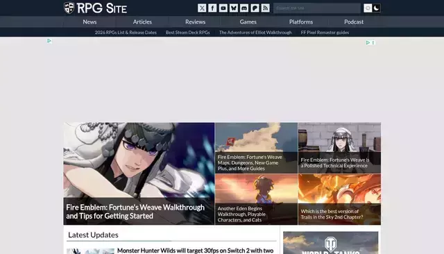 rpgsite.net homepage screenshot