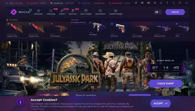 skin.club homepage screenshot