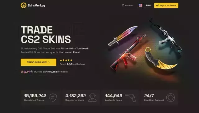 skinsmonkey.com homepage screenshot