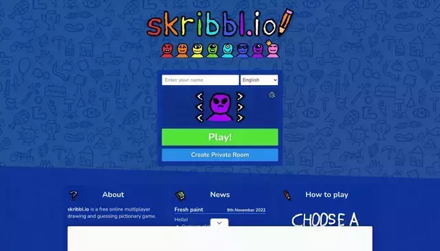 skribbl.io homepage screenshot