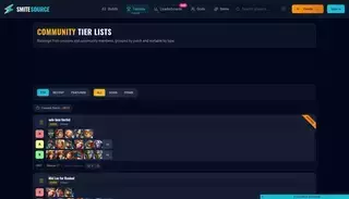 Smite Source Smite 2 Tier Lists & Meta Rankings | SmiteSource