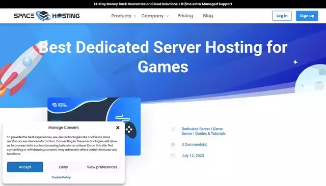 space-hosting.net homepage screenshot