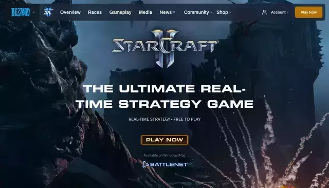 starcraft2.blizzard.com homepage screenshot