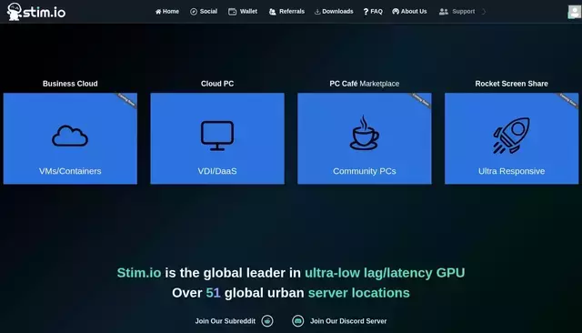 stim.io homepage screenshot