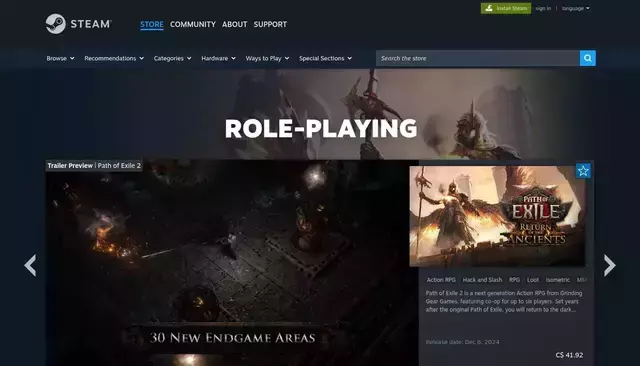 store.steampowered.com homepage screenshot