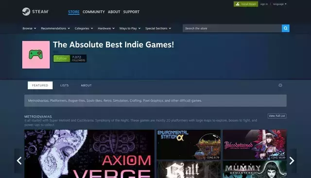 store.steampowered.com homepage screenshot