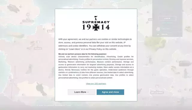 supremacy1914.com homepage screenshot