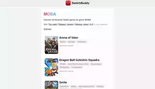 Switch Buddy MOBA for Nintendo Switch | SwitchBuddy