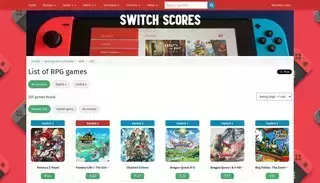 Switch Scores List of RPG games | Switch Scores