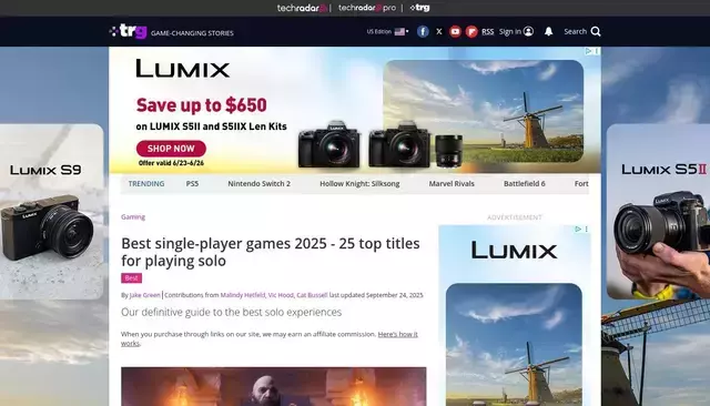 techradar.com homepage screenshot