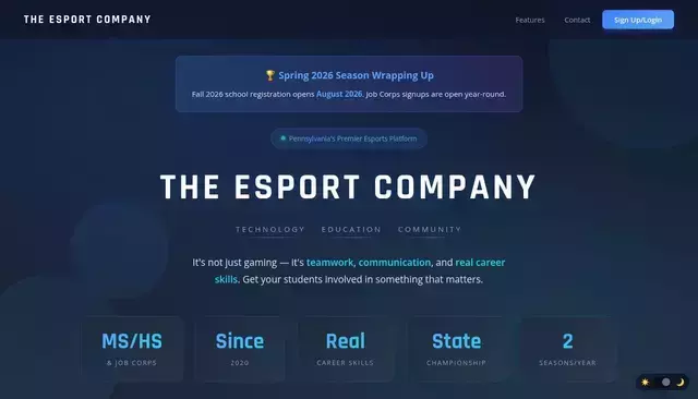 theesportcompany.com homepage screenshot
