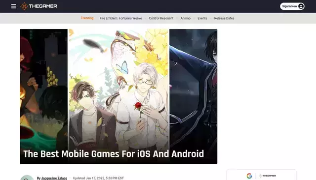 thegamer.com homepage screenshot