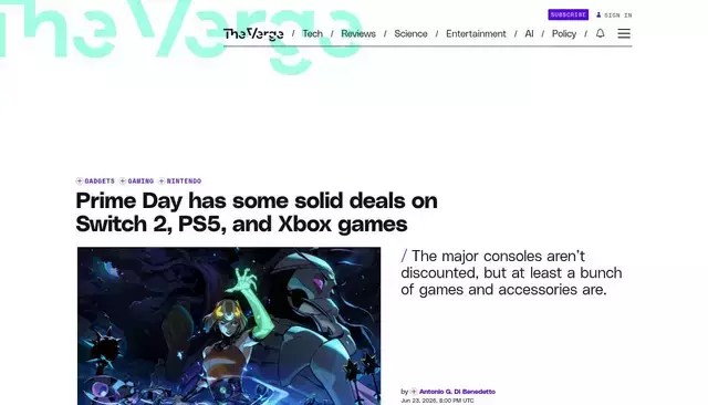 theverge.com homepage screenshot
